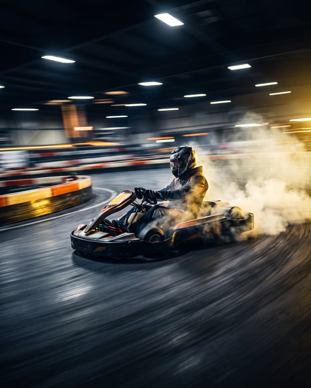 Go-karts in a corner
